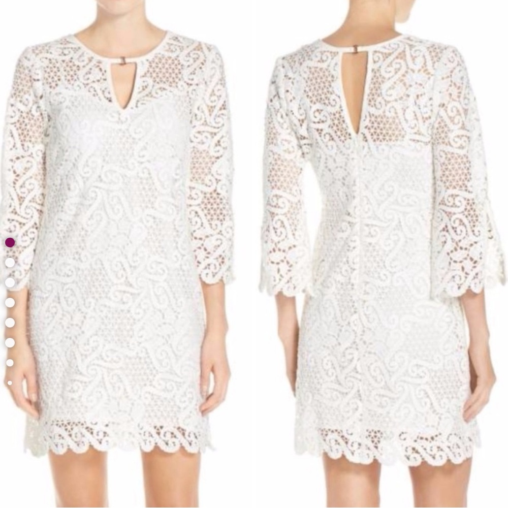 Yoana Baraschi Anthropologie, Cream lace dress, fully lined, size XL